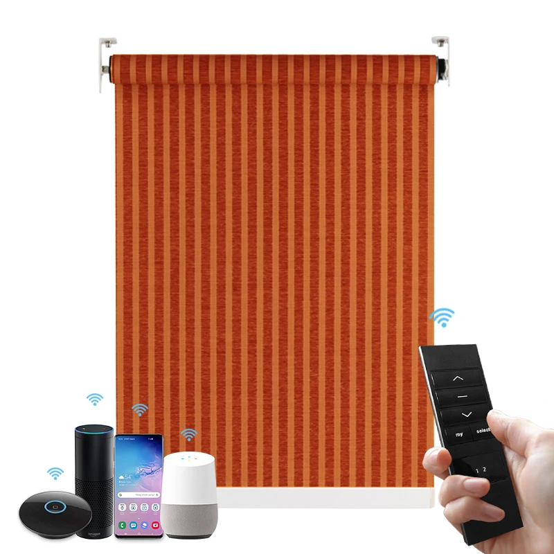 Wintom Factory electric Blackout Window Smart Automatic Auto Automation Motorised Blinds Google Roller Shades Blind