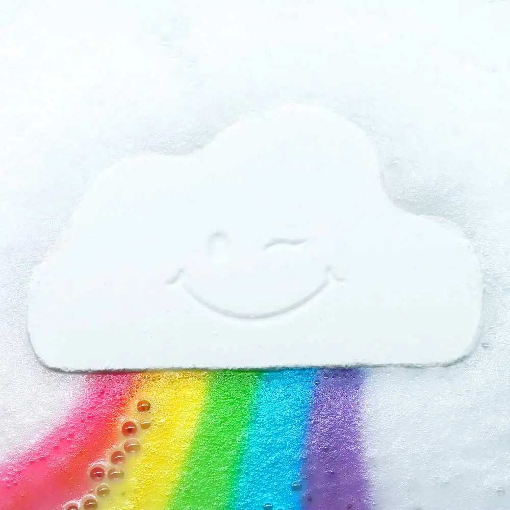 Custom Packing 100% Natural Ingredients Spa Colorful Cloud Rainbow Bath Bomb for Bubble