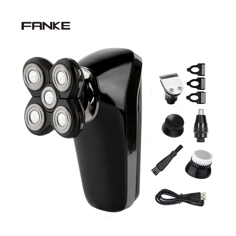 Waterproof 5D Headshaver Hair Head Beard Electric Razor For Men Usb Rotary Mini Portable Shaver