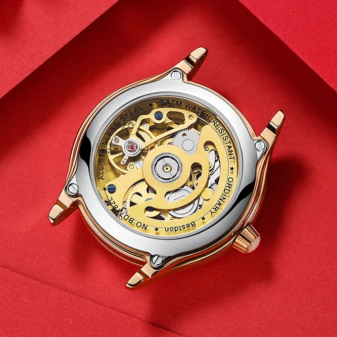 bestdon BD7183L Luxury Ladies MOP Dial Music Watch Women Genuine Leather Ceramic Band Automatic Watch