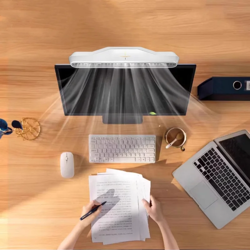 USB Monitor Clip On Computer Fan Laptop Screen Air Cooler Angle Speed Adjustable Personal Cooling Fan for Home Office Gaming