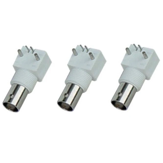 Chipskey BNC RIGHT  ANGLE PANEL MOUNT PLASTIC TYPE White PC Board PCB Mount Right Angle BNC Female With Nut bulkhead Connector