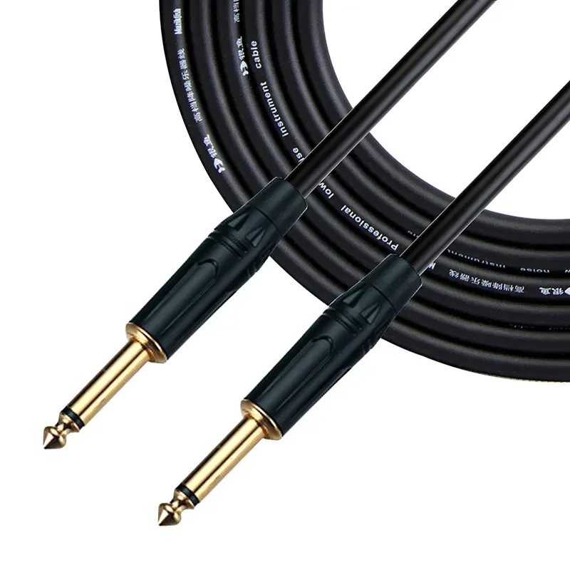 Customized 6.35MM Guitar Instrument Cable with Mono 6.35MM Jack to TS Electric Guitar Cable for Musical Instrument Accessories