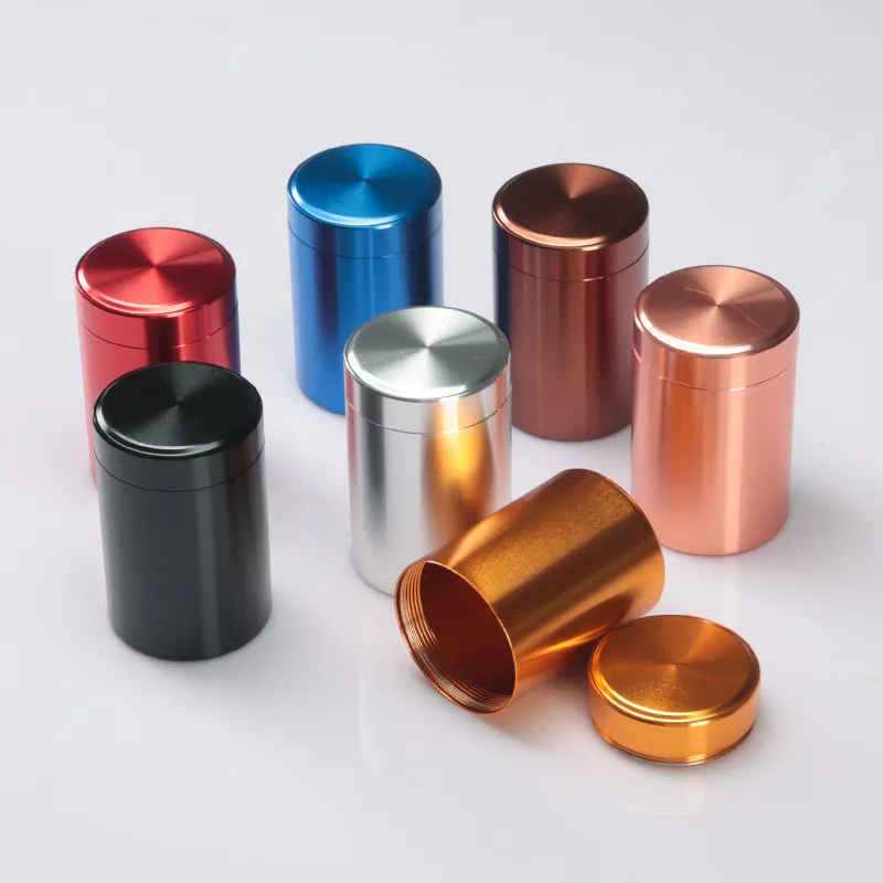 Portable Mini Stainless Steel Metal Tea Jar small size Travel Sealed Small Tea Jar