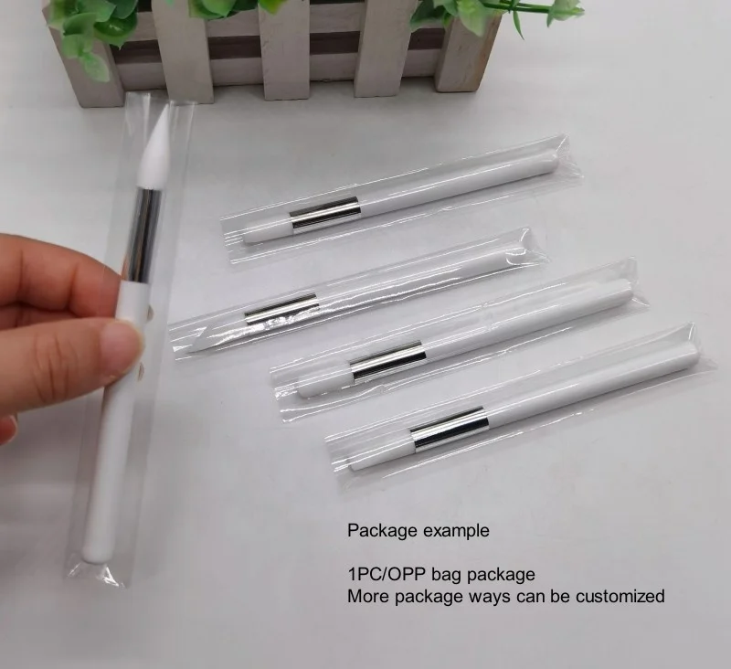 3D Silicone Nail Brushes UV Gel Shaping Silicone Pen for Nail Art Single Side Large Size Silicone Nail Art Pen Brushes