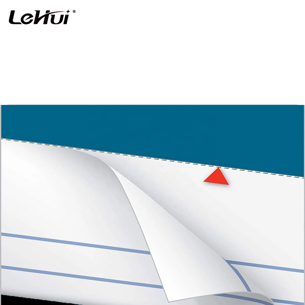 China Manufacturer 8 1/2 X 11 3/4 White Paper Perforations 100 Sheets Legal/Wide Ruling Double Docket Ruled Paper