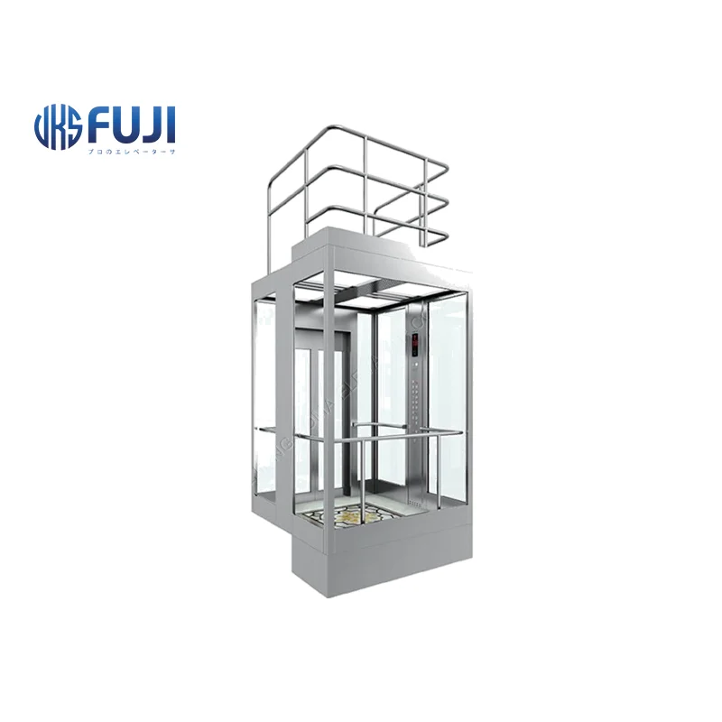 1150kg MR MRS MRA VKSFUJI Brand Speed 1.0 Glass Passenger Elevator Building Office With ARD