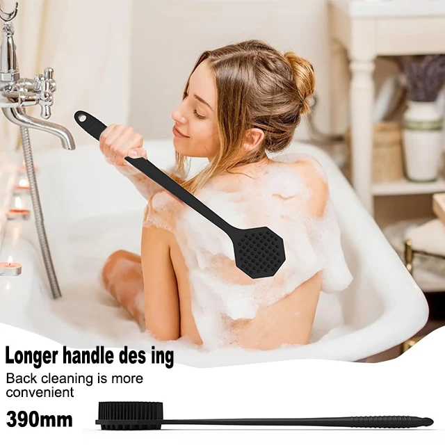 Octagon 17 Inch Multifunctional Body Brush Silicone Long Handle Back Brushes Massage Cleaning Remove Exfoliating Bathroom Tools