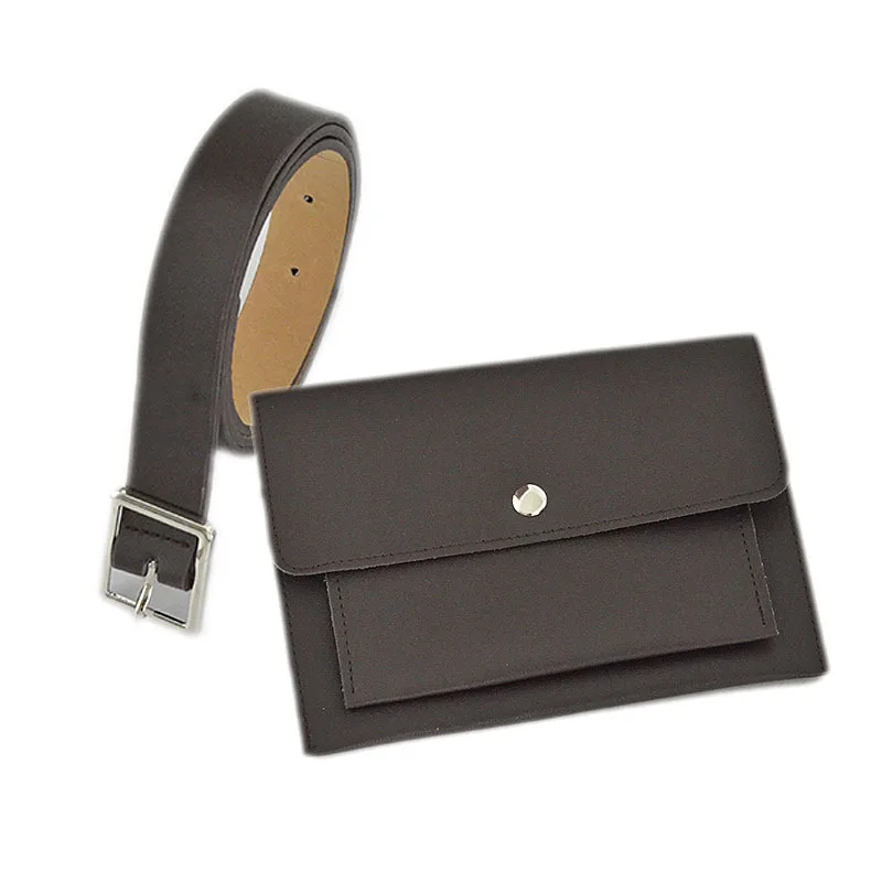 2022 New Double Layer Wide Waist Bag Belt Pin Buckle PU Faux Leather Belt Women Belt With Bag