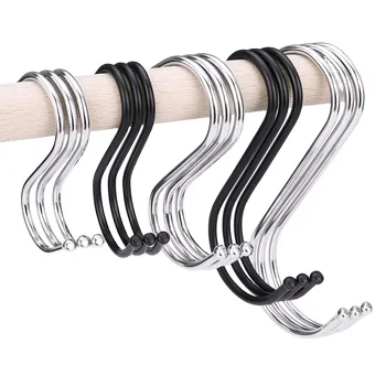 Wholesale Stainless Steel S-Shape Towel Hook Classic Multi-Function Polished Hanging Hooks Novelty Kitchen Accessories