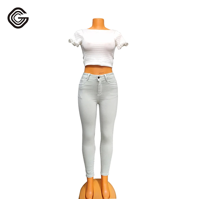 Custom Color Pencil Pants High Waist Zipper Fly Mom Denim Jeans For Women