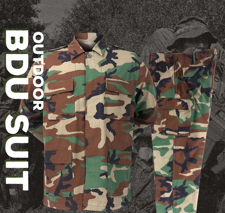 Poly/Cotton Twill/Ripstop Woodland Camouflage Suit BDU