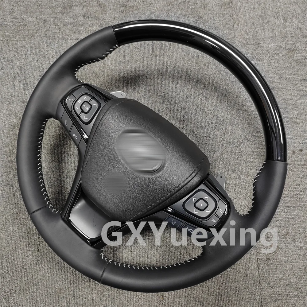 For Harrier Previa Leather Sports Steering Wheel Assembly Piano Black Auto Wood Design