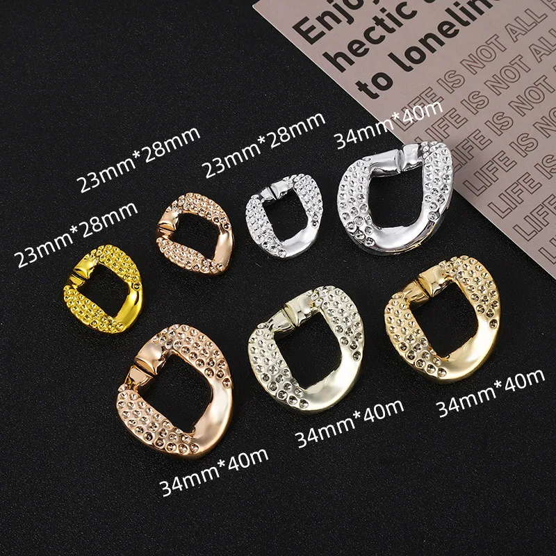 Plastic acrylic drilling diamond chain 34*40mm Open buckle uv Electroplated resin chunky chain glasses diy Key bag connecting