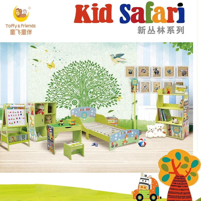 Toffy & Friends деревянный органайзер для хранения игрушек с пластиковыми ведрами