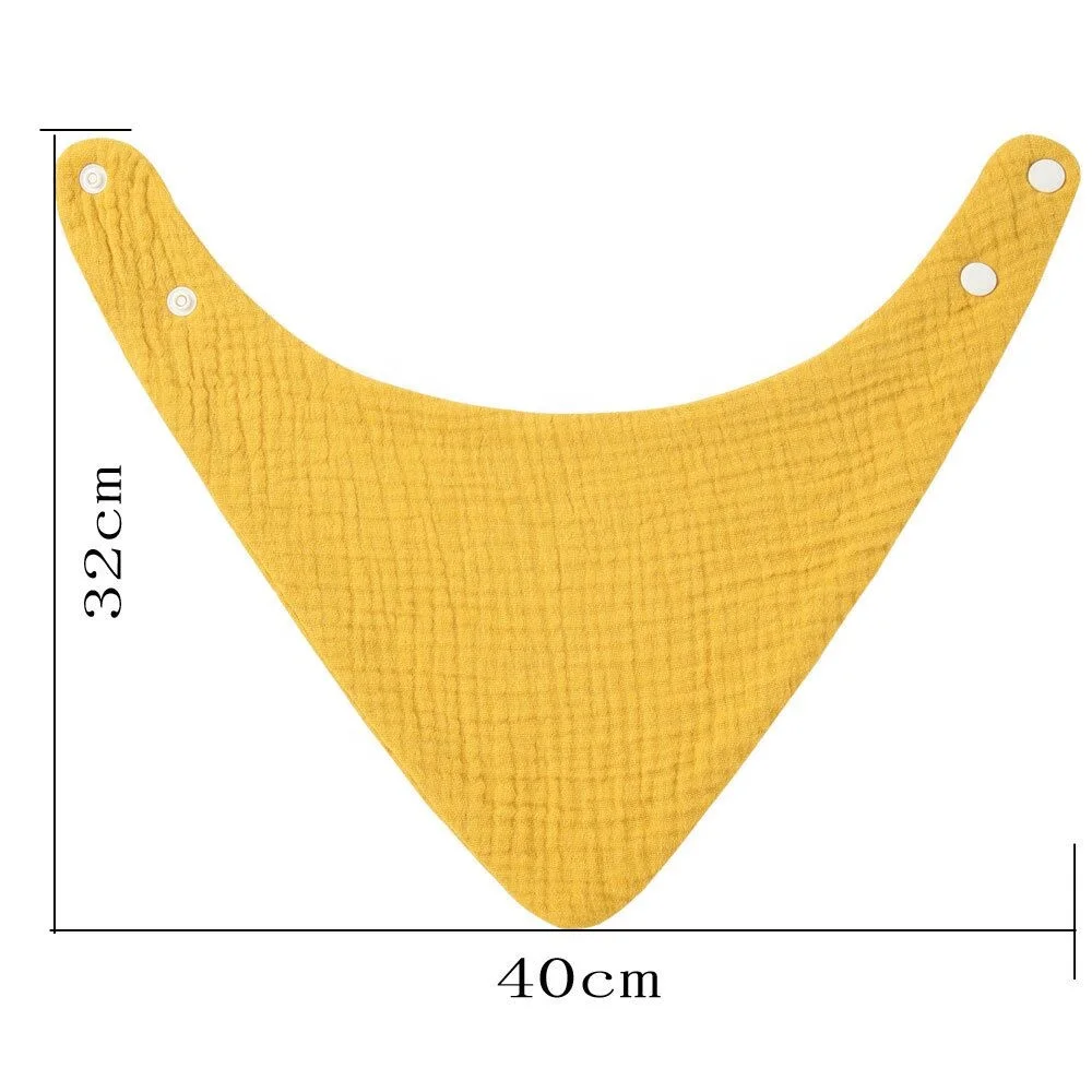 Custom Organic Muslin baby bibs Adjustable Button Reusable Bandana Bibs Super Soft Waterproof Multi Use Cotton bibs