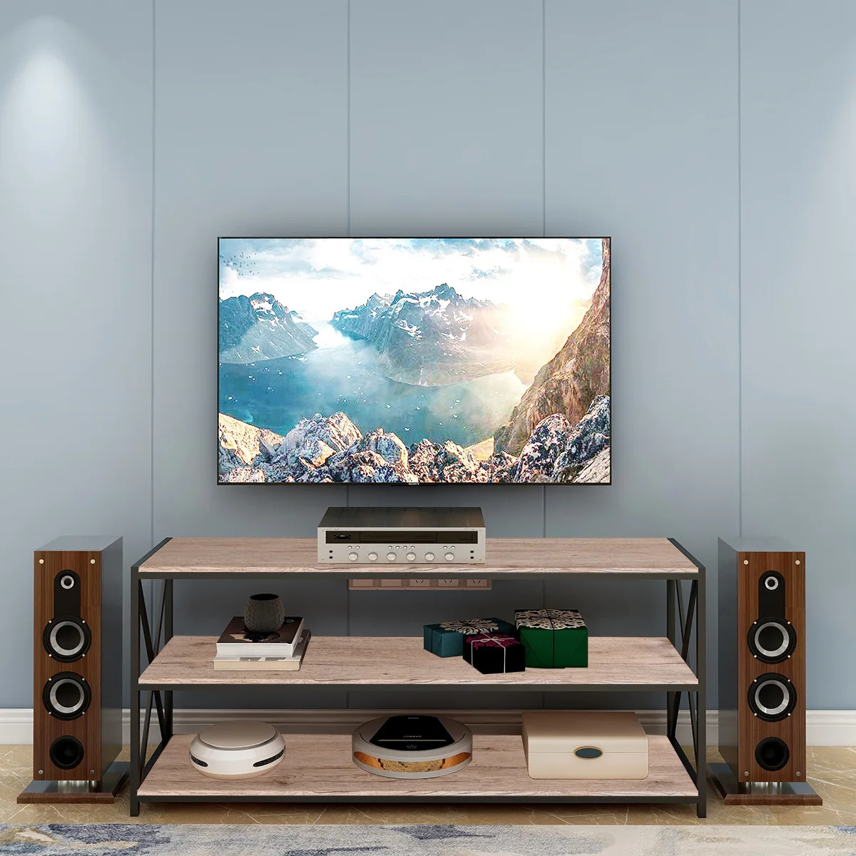 Vekin Modern Design Simple Wall TV Cabinet Stands Living Room Furniture Wooden  TV Unit