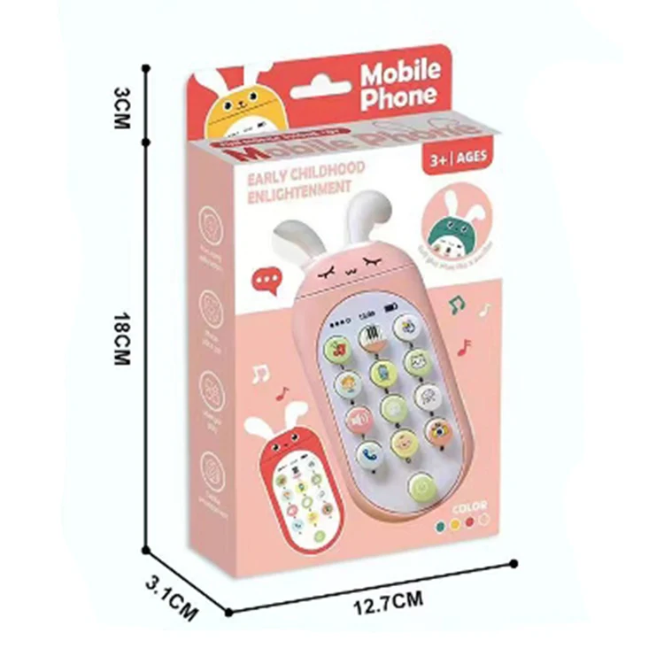ITTL infant baby gift soft music toy mobile phone with light plastic kid phone