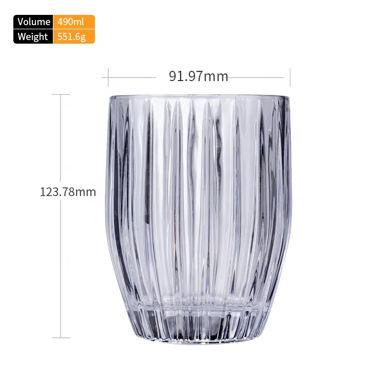 Whisky Tumbler Ocean Tumbler Lead Free Crystal Glass Wine Set Crystal S005 Striped Create Art Luxury Shot Glass Drinkware 551.6g