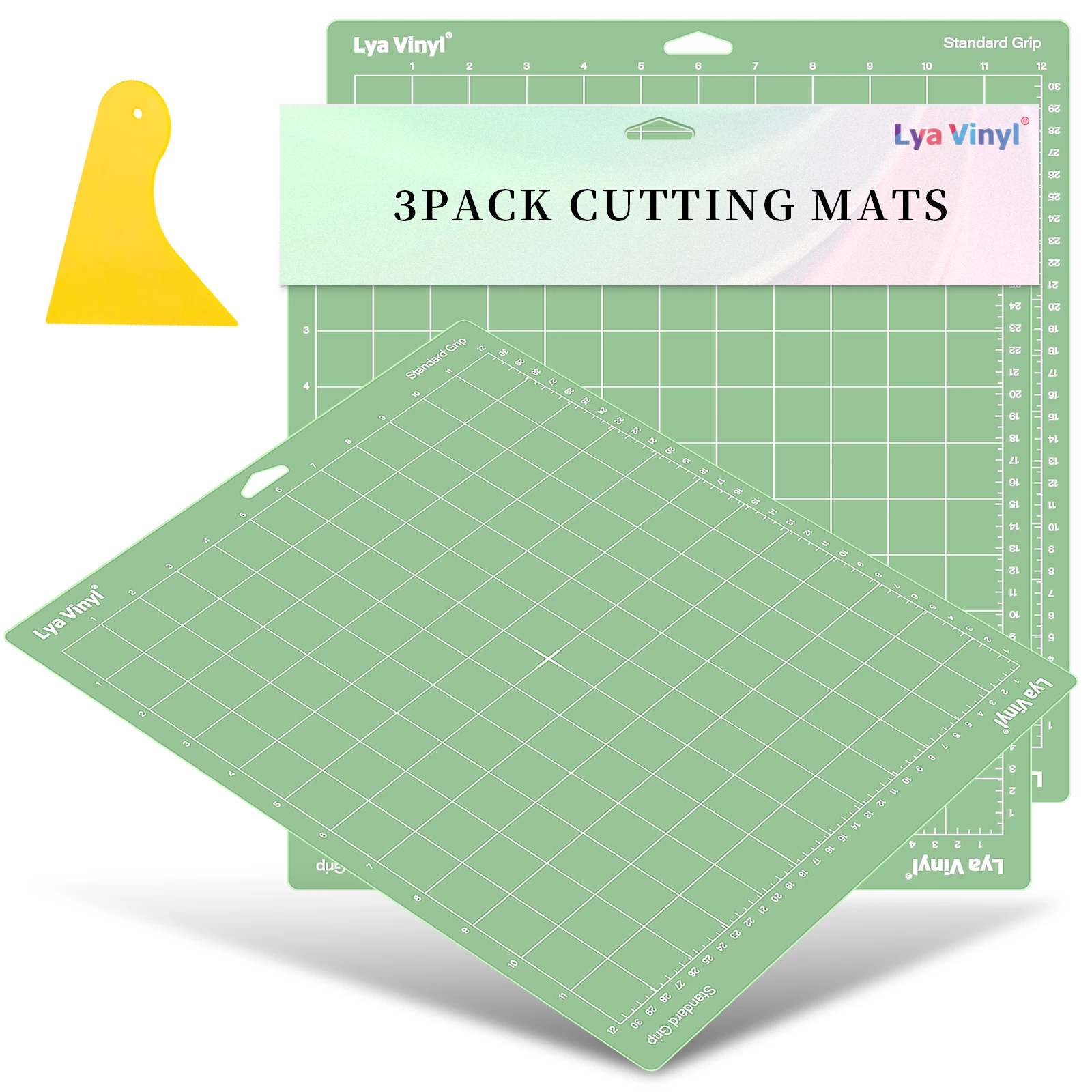 12x12 Cutting Mat for Cricut Maker  Gridded Adhesive Non-Slip Cut Mat for Crafts, Quilting, Sewing and All Arts