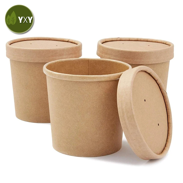 
High Quality Eco friendly Kraft To Go Soup Containers 
