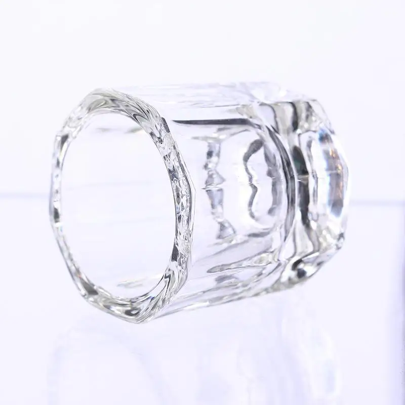 2024 New Design Crystal Glass Crafts Manicure Cup Nail Tools Wash Cup Clear Nail Crystal Liquid Powder Cup