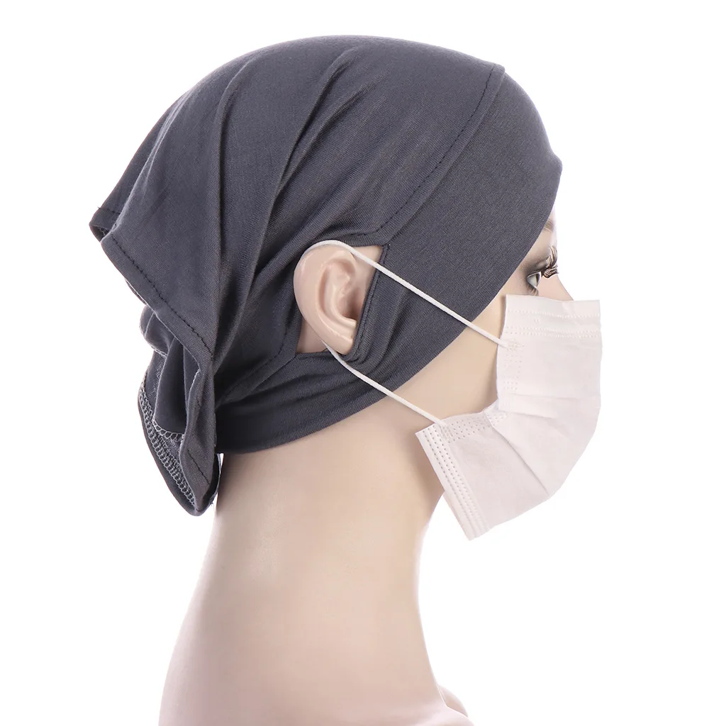 CMX757   Stretch Soft modal  regular front muslim Undercap Round Under Scarf Inner scarf tubes with Ear Hole
