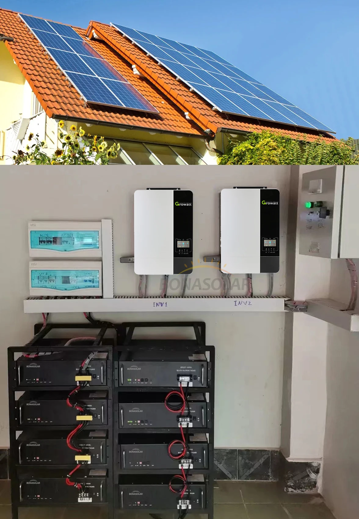 Complete Off-Grid Solar Kit power system - 15kw/15,000W 220/380V Output / 48VDC [30kWh Lithium Battery] 28*390W Solar Panels