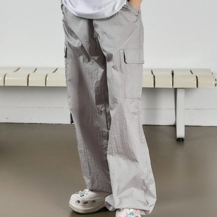 Custom Loose Fit Utility Pockets Cargo Pants Casual Quick-dry Streetwear Cargo Pants Baggy Nylon Cargo Pants For Men