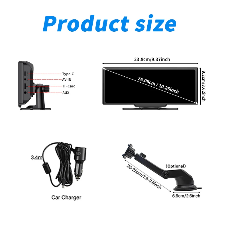 Maustor New Arrival 10.26 Inch Android Auto Carplay with IPS Touch Screen Car DVD Player Support WiFi/BT/TF Card Car Radio