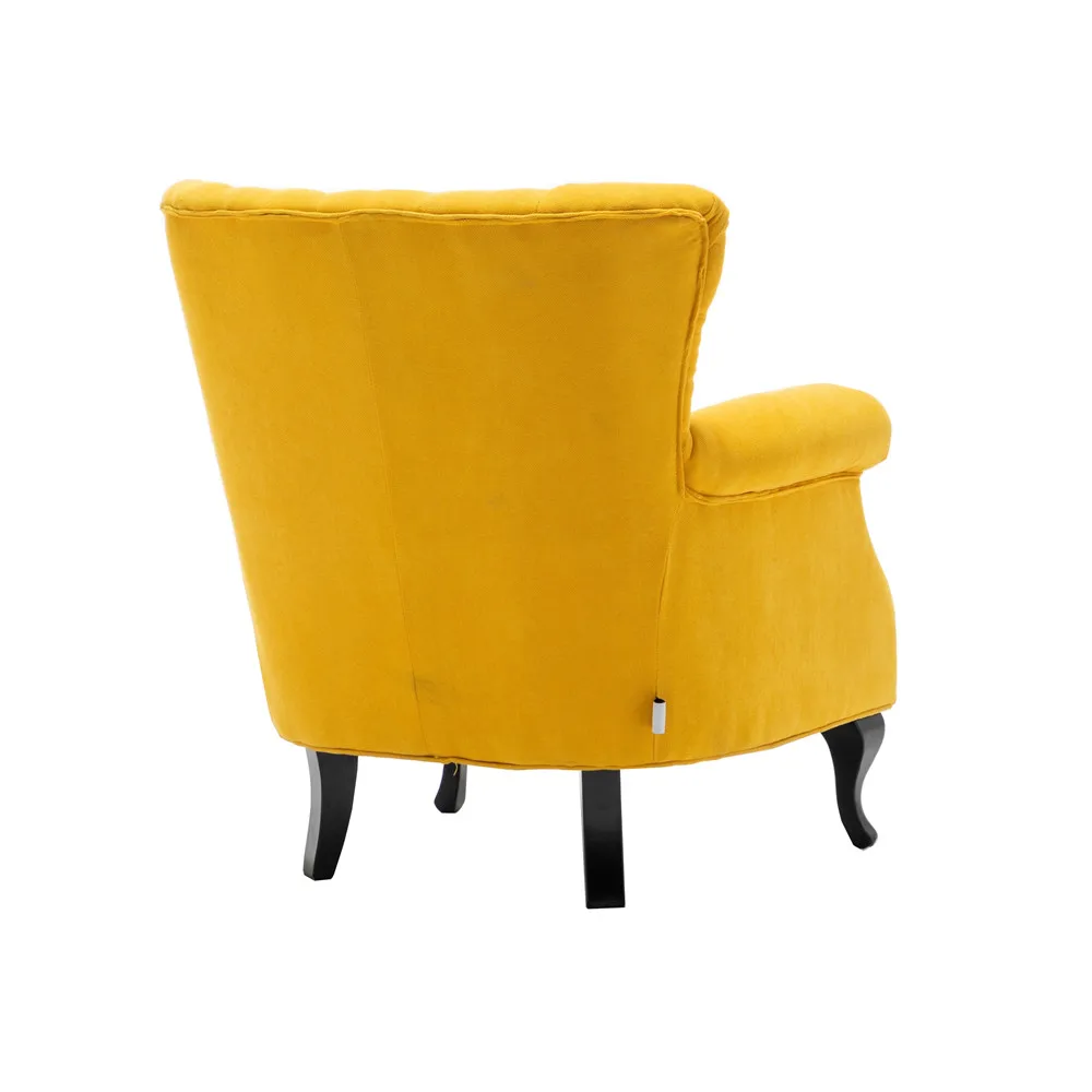 
Modern Velvet Armchair Upholstered Accent Buttoned Wing back Chair Conservatory Bedroom Living Room Furniture 