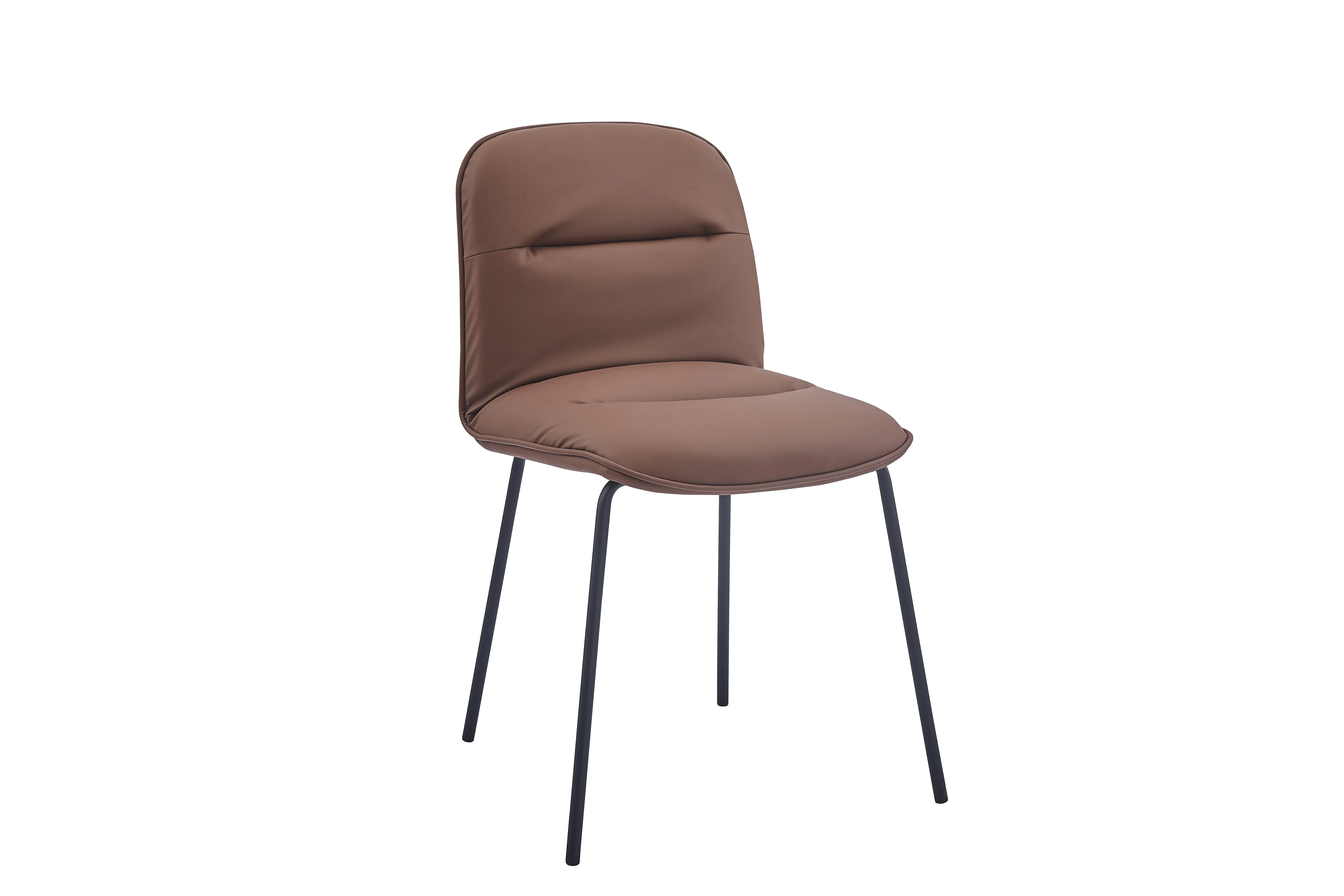 New design modern style leather dining chair comfortable durable iron legs