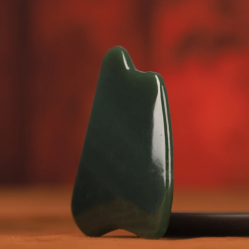 Натуральная бижутерия против старения, темно-зеленая яшма гуаша нефритовый нефрит, массажер гуаша, камень для доски