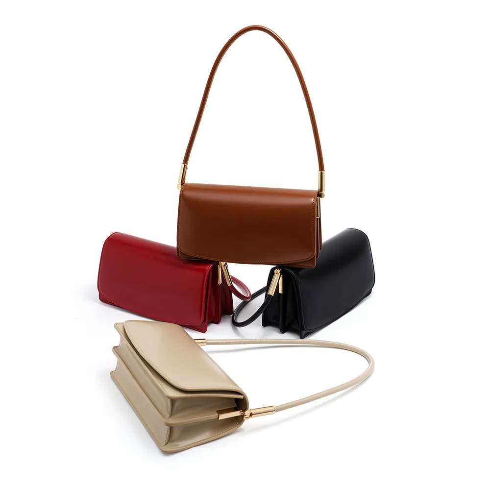 Newest Elegan Vintage Leather Handbags Fashion Beach Tote Bag Women Shoulder Bag Soft Small Leather Shoulder Bags for Ladies