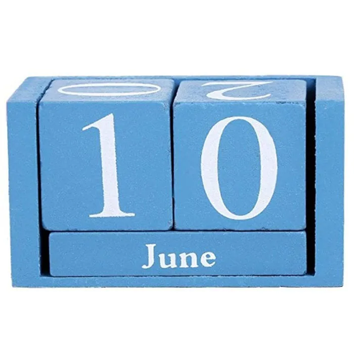 Wholesale Vintage Creative Wooden Cubes Daily Perpetual Desktop Calendar Living Room Decoration