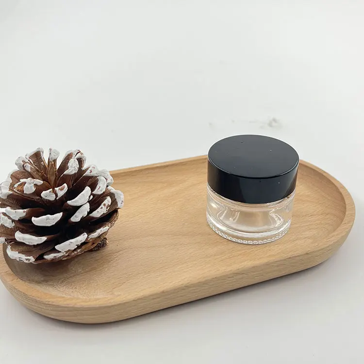 30ml 50ml 100ml cosmetic glass jars black glass cosmetic jars mini glass bottle cream with cover