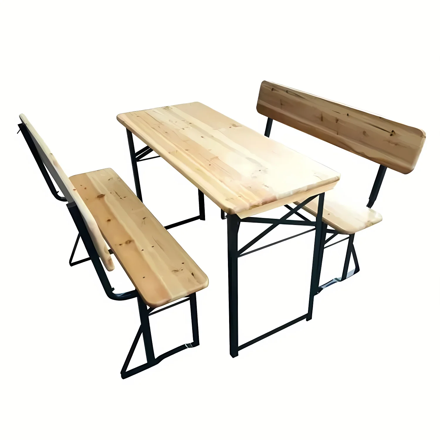 3PCS Beer Table Bench Set Outdoor beer holder Garden folding dining table wooden folding beer table for event with folding chair