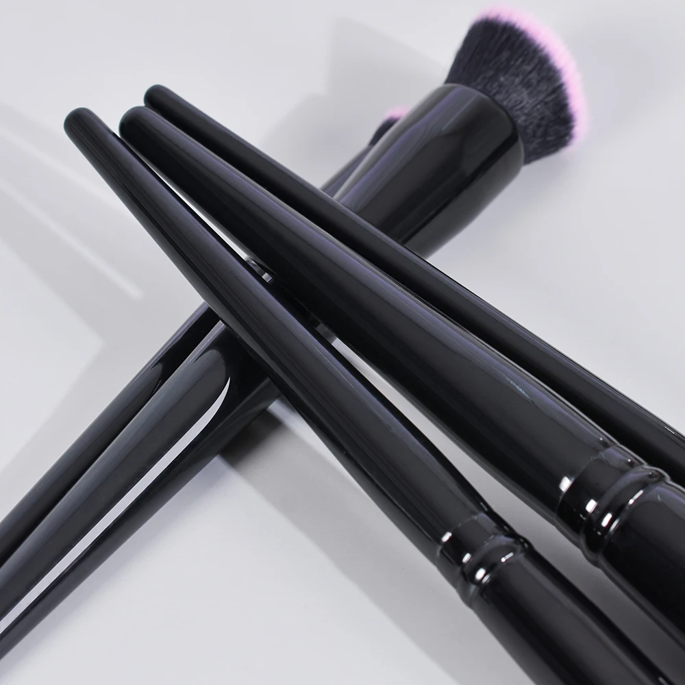 BUEART 18pcs Vegan hair Purple pink Rose makeup brush Set custom logo with private label with box and brush holder package