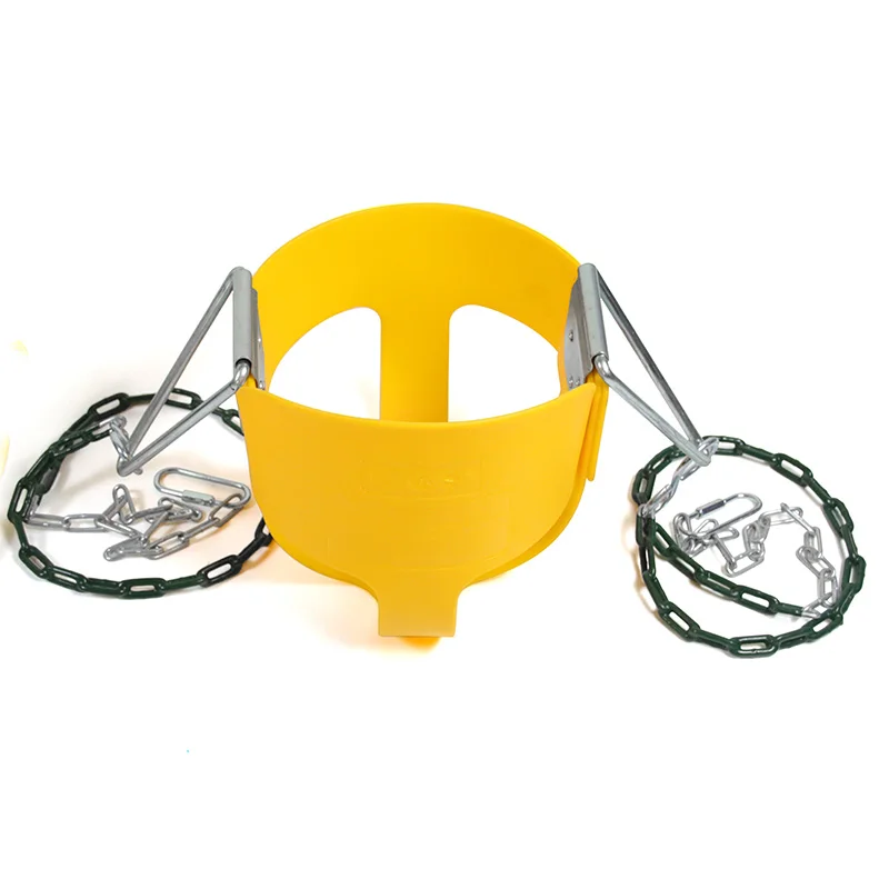 Детское кресло-качели с высокой спинкой, полноразмерное кресло-качели для малышей с цепочками с пластиковым покрытием и крючками для легкой установки, зеленые качели для детей