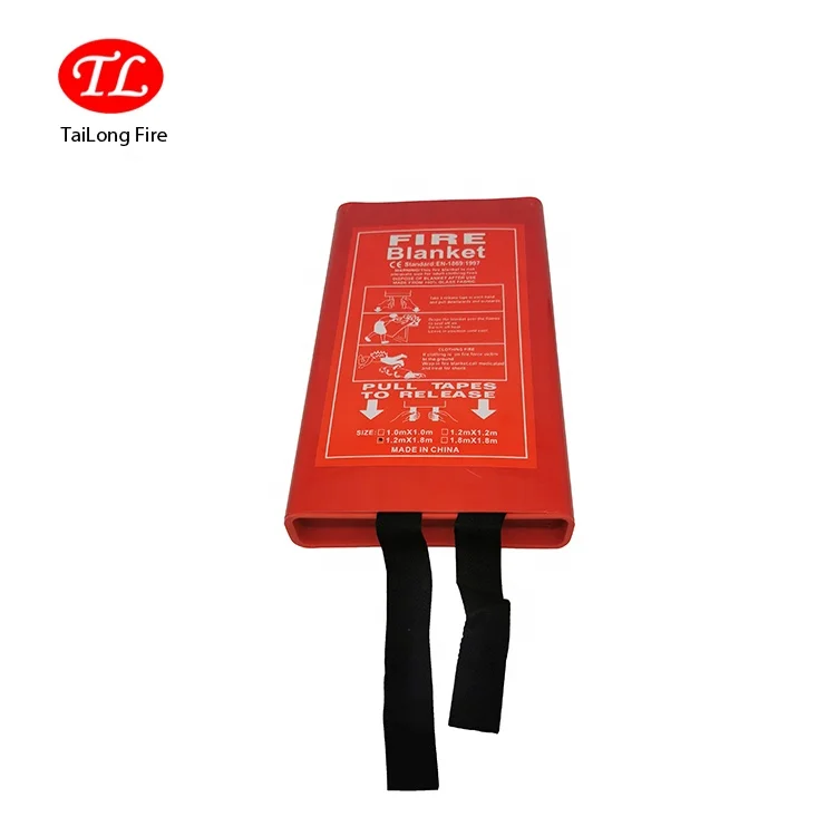 
TL 1.2m*1.2m EN 1869:1997 Certificate Fiberglass Fire Blanket Manufacturers In China with PVC Hard Box 