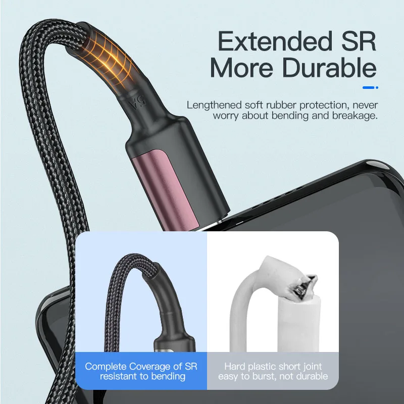 USB C To Type C Cable PD100W 60W Fast Charge Mobile Cell Phone Charging Cord Wire For Xiaomi Samsung Huawei Macbook iPad