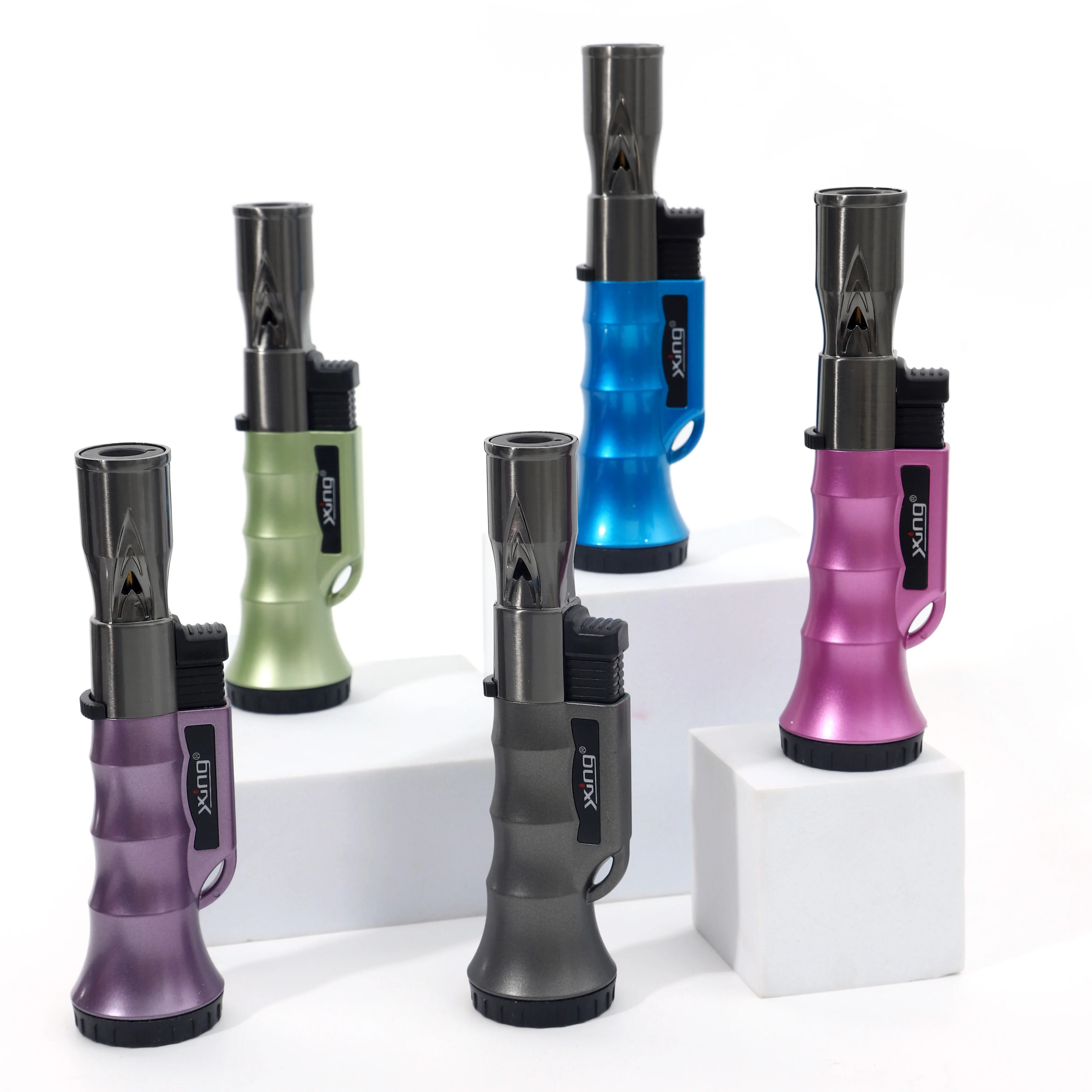 Customized portable windproof lighter jet flame electronic windproof cigarette lighter