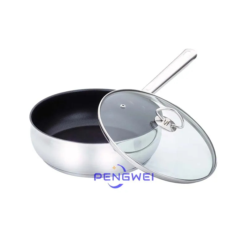 Professional manufacturer induction cooking cookware fry pan set stainless steel fry pan non-stick frypan