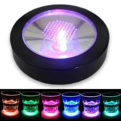 Mini LED Coaster Glow Bottle Light Stickers Bright Xmas Nightclub Bar Party Vase Decoration LED Glorifier Drink Cup