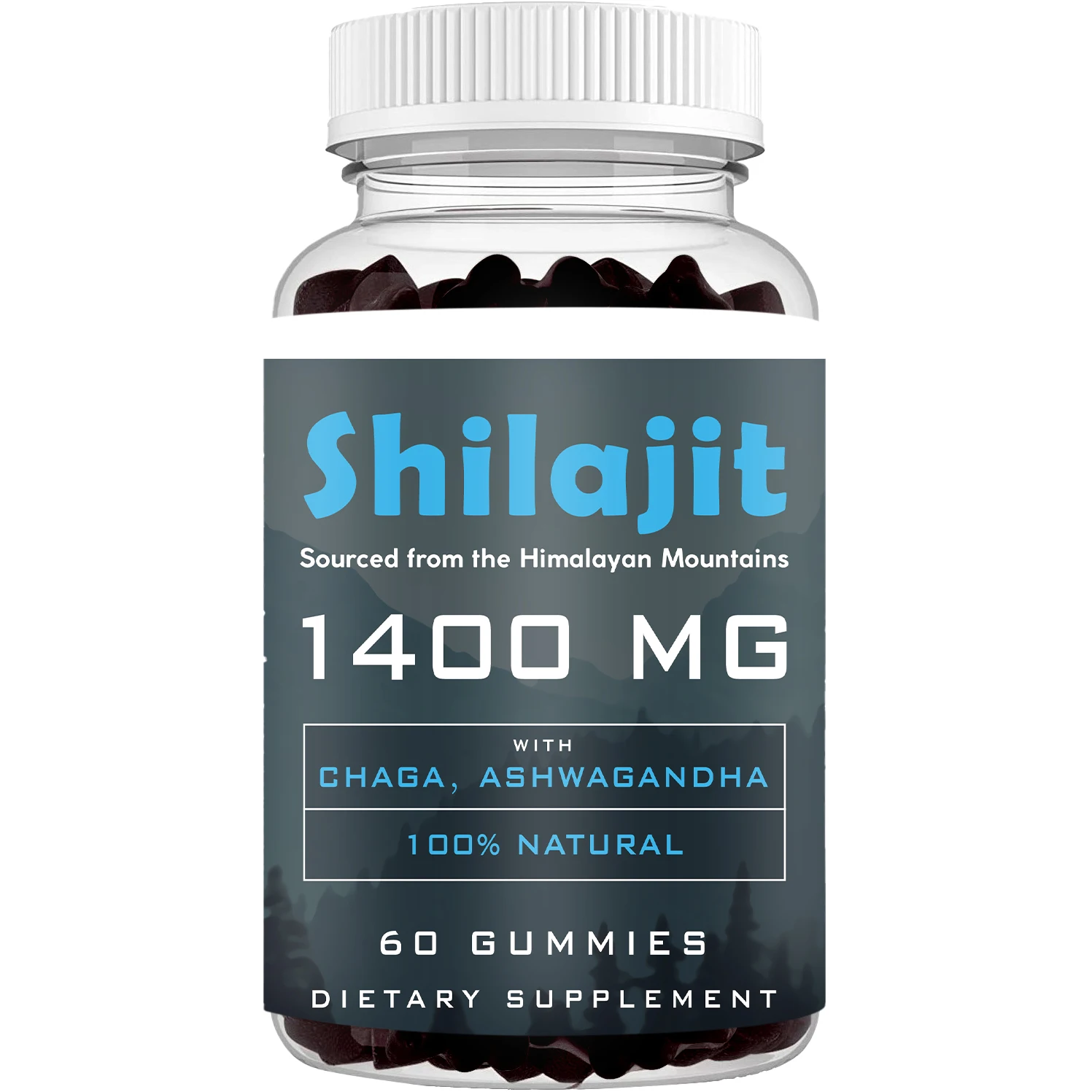 Hot Sale Private Label Shilajit Gummies with Ashwagandha Natural Himalayan Shilajit Providing Energy Immune System
