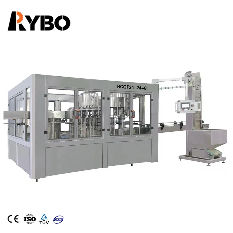 Automatic small plastic PET bottle CSD carbonated beverage soda water soft drink cola rotary filling machine production line