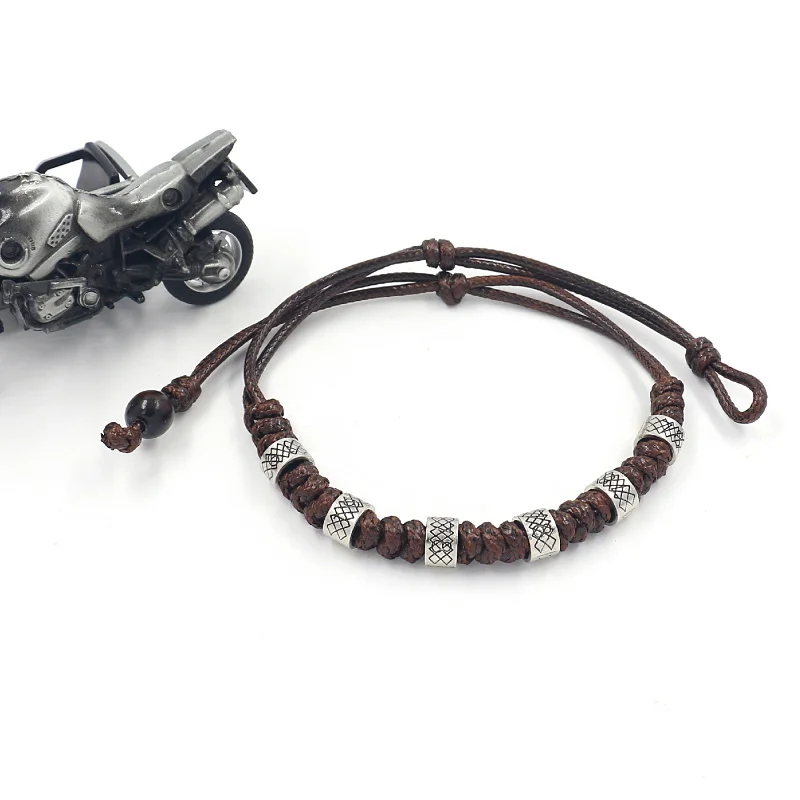 European and American Fashion Diamond Grid Alloy Circular Ring Knot Hand Woven Necklace for Wen