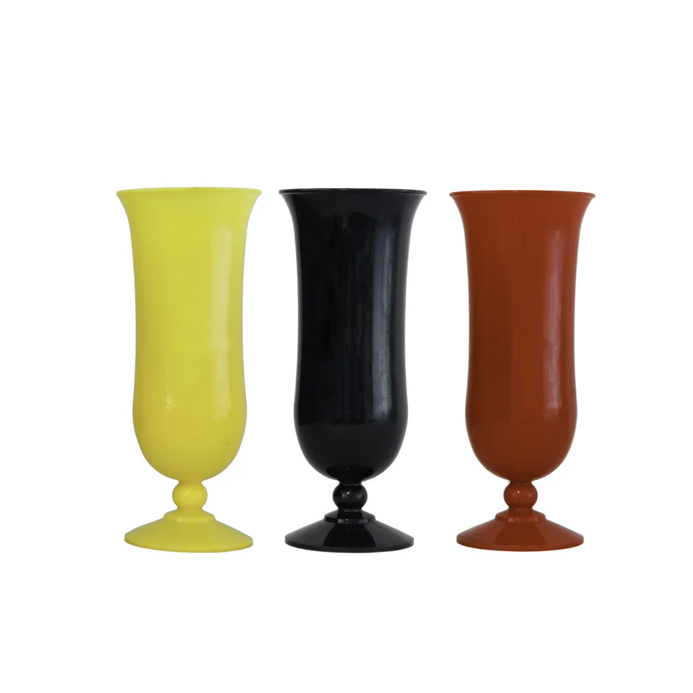 Unbreakable Custom 400ml Colored Plastic Hurricane Cup Cocktail Plastic Hurricane Drinking Glasses With Stem