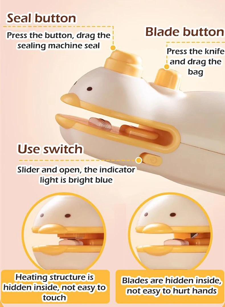 Wallepac Mini Sealer 2 In 1 Heat Sealer Portable Sealing Machine For Plastic Bag Storage Snacks Included Batteries And Cutter
