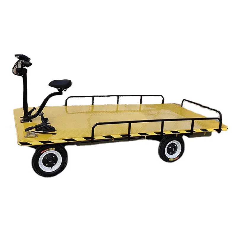 Warehouse turnover goods electric trolley Hand-Push mute flatbed truck electric dumper Electric trolley carrying